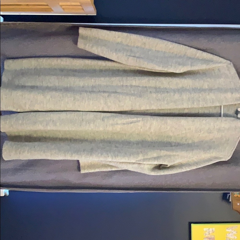 EUC light heather grey duster sweater